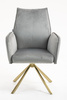 HR280 BAZĂ STEA Scaun Gray din Catifea cu Bază Aurie
