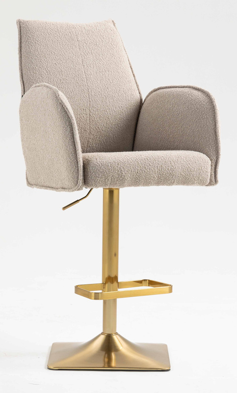 HR280KW Scaun Latte Boucle cu Bază Aurie
