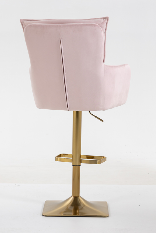 HR250KW Scaun Catifea Roz Pudra Bază Aurie
