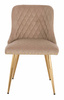 HR940 Scaun cu picioare aurii Latte din Catifea
