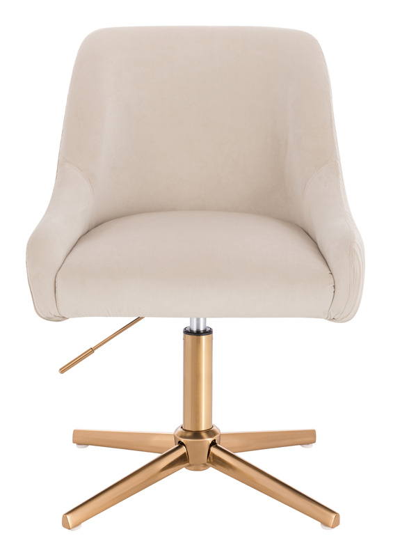 HR920CROSS Scaun Crem din Catifea cu Bază Aurie