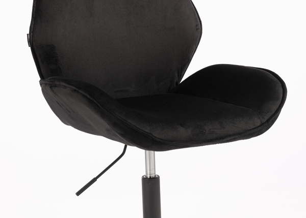 HR350N Scaun Neagră din Catifea Bază Neagră