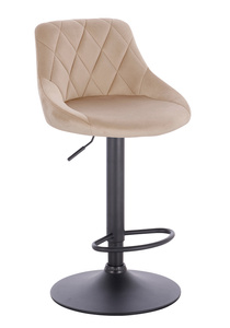 HR1054W Scaun Latte din Carifea cu Bază Neagră