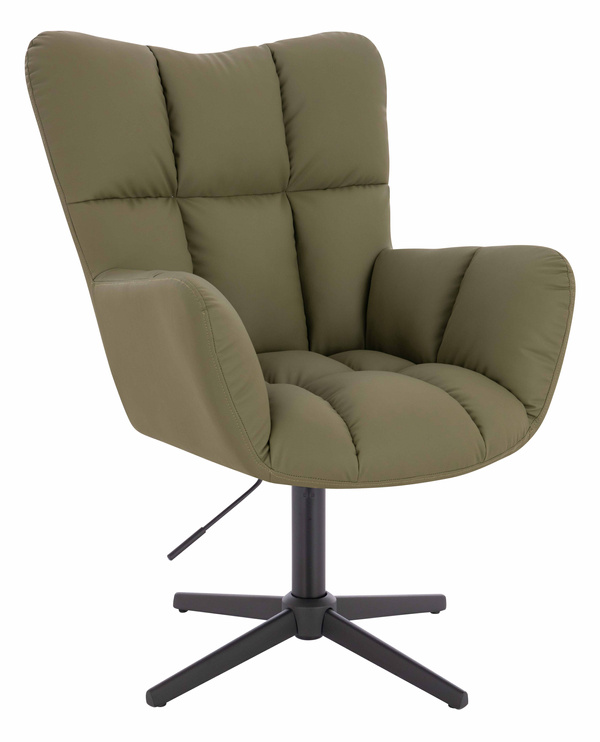 HR650CROSS Scaun Khaki Piele Ecologica Premium Soft cu Bază Neagră