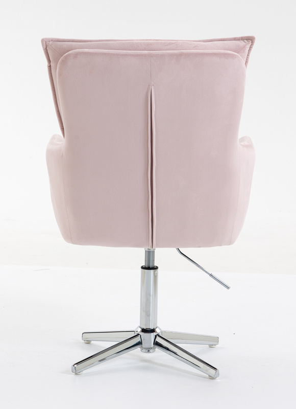 HR250CROSS Scaun Catifea Roz Pudra Bază Cromata