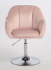 HR12055N Scaun Roz Pudra din Catifea cu Bază Cromata