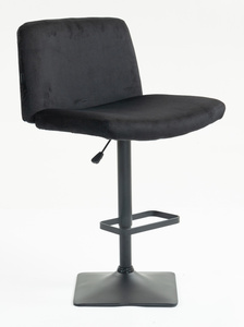 HR150KW Scaun Neagră din Catifea cu Bază Neagră