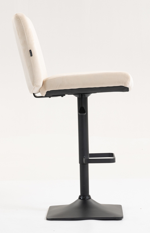 HR150KW Scaun Crem din Catifea cu Bază Neagră