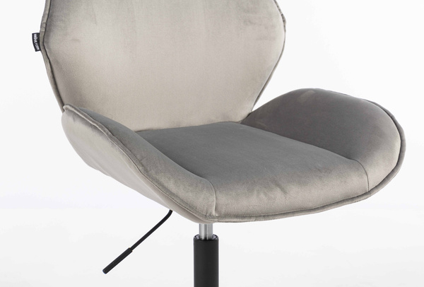 HR350N Scaun Gray din Catifea Bază Neagră