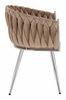 HR750 Scaun cu picioare Cromata Latte din Catifea