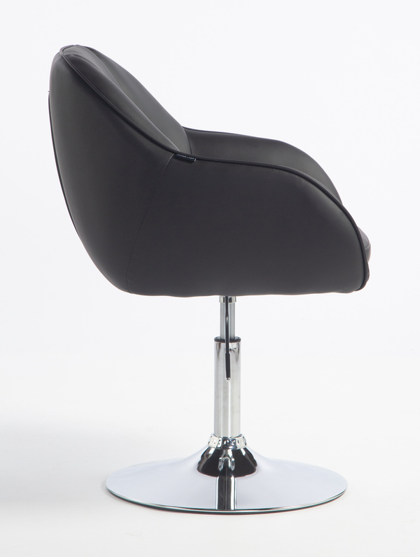 HR2055N Scaun Neagră din Piele Ecologica cu Bază Cromata