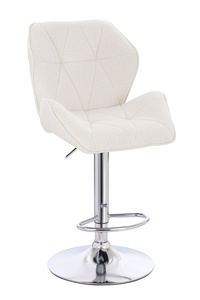 HR212W Scaun Crem Boucle cu Bază Cromata