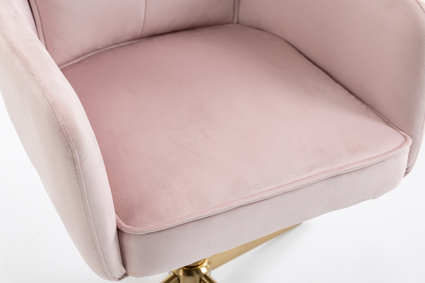 HR250CROSS Scaun Catifea Roz Pudra Bază Aurie