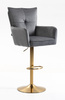 HR250W Scaun Catifea Grafit Bază Aurie
