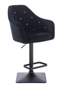 HR830KW Scaun Catifea Negru cu Bază Neagră