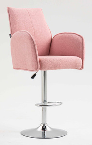 HR280W Scaun Roz Pudra Boucle cu Bază Cromata