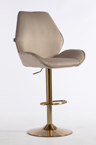 HR350W Scaun Latte din Catifea Bază Aurie