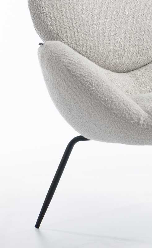 HR2045 Scaun Gri Boucle cu Bază Neagră