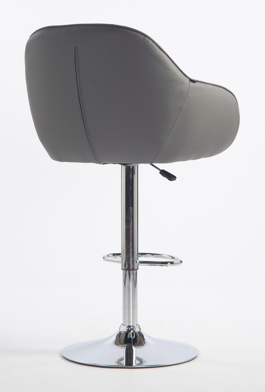 HR2055W Scaun Gri din Piele Ecologica cu Bază Cromata