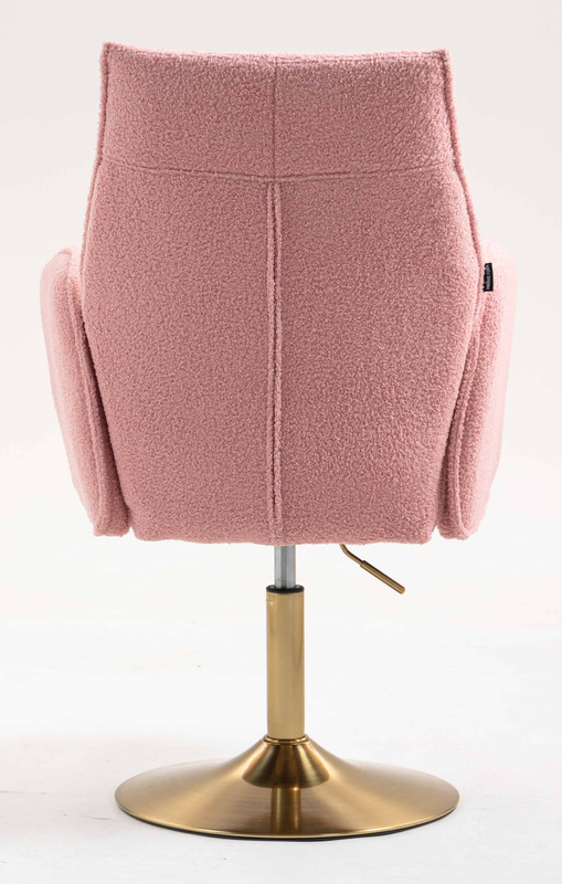 HR280N Scaun Roz Pudra Boucle cu Bază Aurie