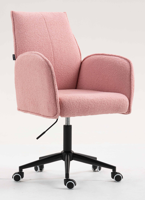 HR280K Scaun Roz Pudra Boucle cu Bază Neagră