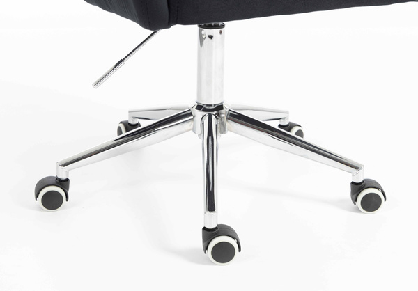 HR250K Scaun Catifea Neagră Bază Cromata