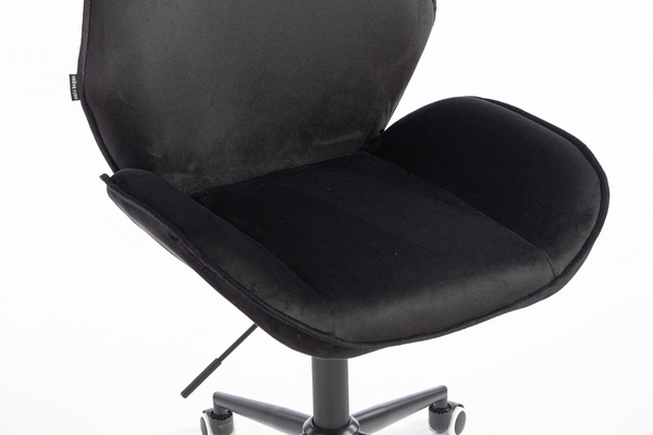 HR350K Scaun Neagră din Catifea Bază Neagră