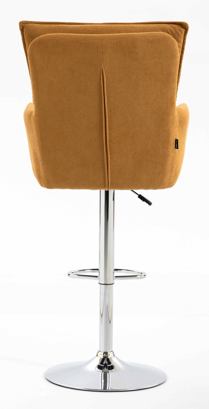 HR250W Scaun Catifea Reiată Premium Ruloare Curry Galben Bază Cromata