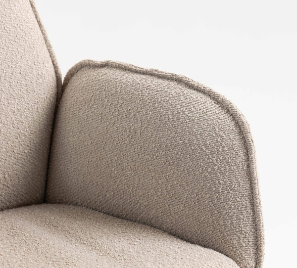 HR280W Scaun Latte Boucle cu Bază Cromata