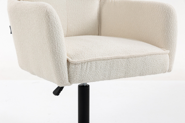 HR250N Scaun Crem Boucle Bază Neagră