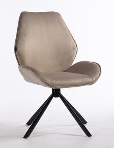 HR350 BAZĂ STEA Scaun Latte din Catifea Bază Neagră