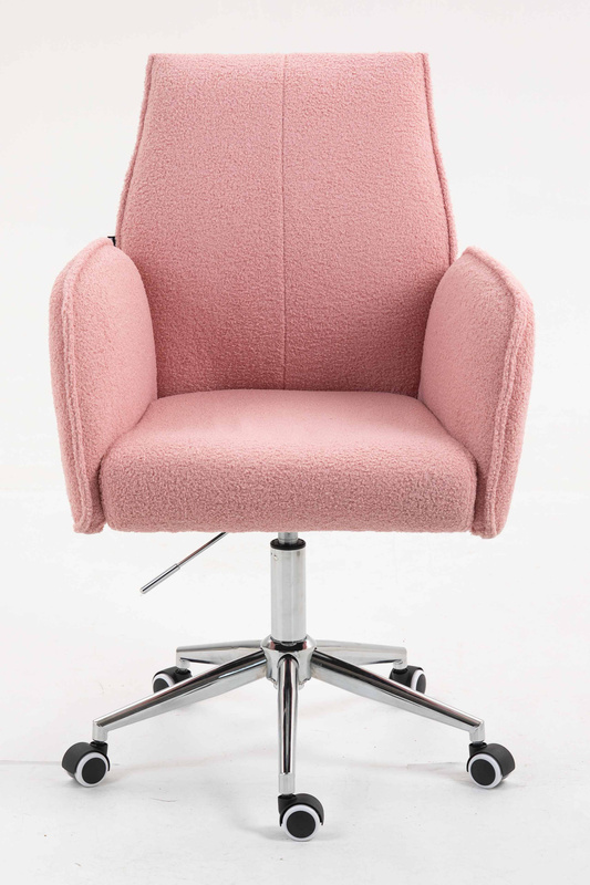 HR280K Scaun Roz Pudra Boucle cu Bază Cromata