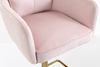 HR250KW Scaun Catifea Roz Pudra Bază Aurie