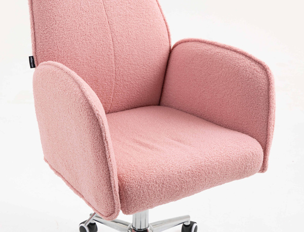 HR280K Scaun Roz Pudra Boucle cu Bază Cromata