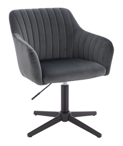 HR190CROSS Scaun Grafit din Catifea cu Bază Neagră