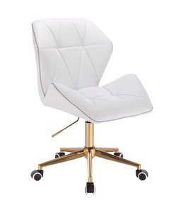 HR212K ZIC-ZAC Scaun Alb cu Bază Aurie
