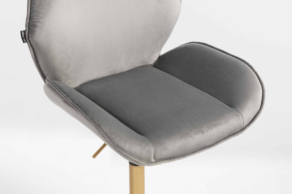 HR350N Scaun Gray din Catifea Bază Aurie