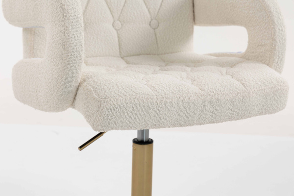 HR8404N Scaun Crem Boucle cu Bază Aurie