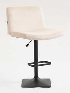HR150KW Scaun Crem din Catifea cu Bază Neagră