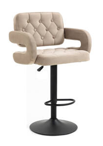 HR8403W Scaun Catifea Latte Bază Neagră