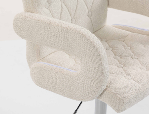 HR8404N Scaun Crem Boucle cu Bază Cromata