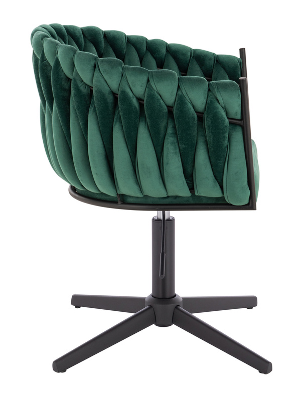 HR750CROSS Scaun Verde din Catifea cu Bază Neagră