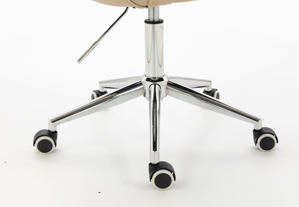 HR2055K Scaun Crem din Piele Ecologica cu Bază Cromata