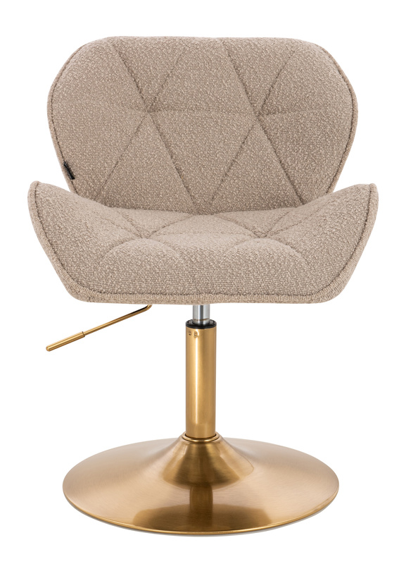 HR111N Scaun Latte Boucle cu Bază Aurie