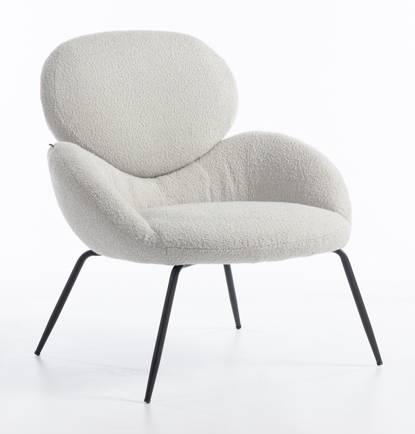 HR2045 Scaun Gri Boucle cu Bază Neagră