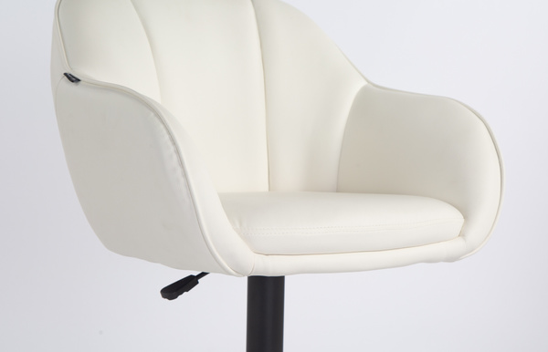 HR2055W Scaun Alb din Piele Ecologica cu Bază Neagră