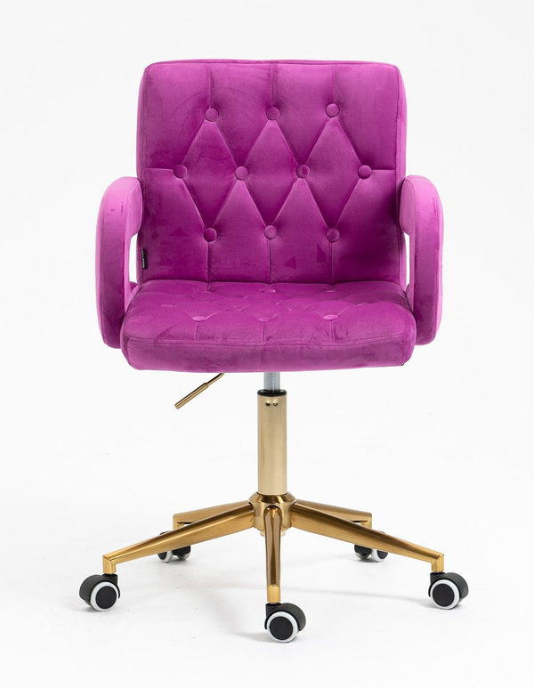 HR8404K Scaun Catifea Fucsia cu Bază Aurie