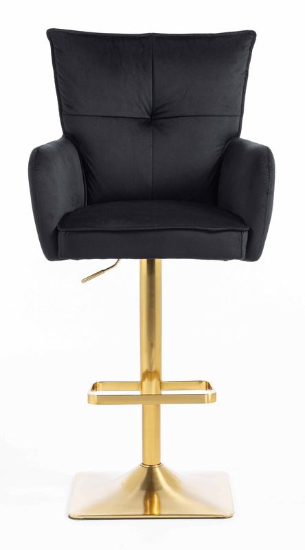 HR250KW Scaun Catifea Neagră Bază Aurie