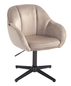 HR2055CROSS Scaun Latte din Catifea cu Bază Neagră