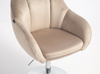 HR2055N Scaun Latte din Catifea cu Bază Cromata